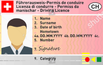 Switzerland driving licence 35x45 mm