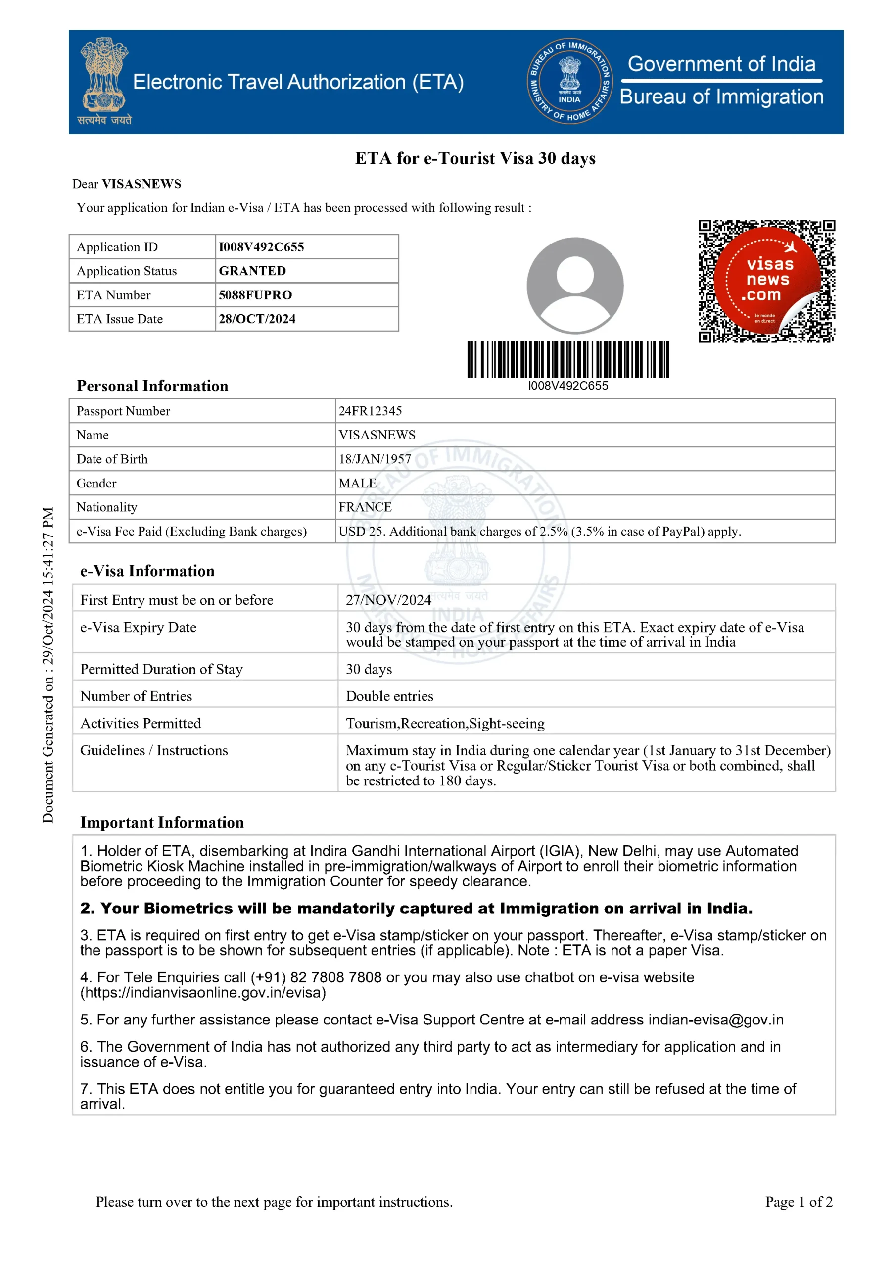 India E-Visa 