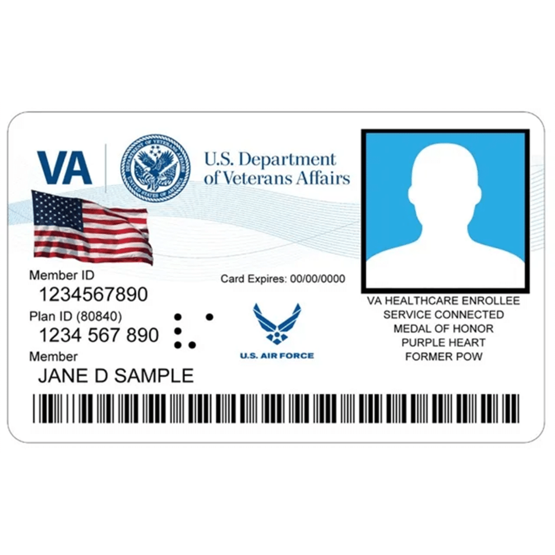 US Veteran ID Card 2x2 inch