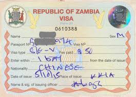 Zambia visa 35x45 mm (3.5x4.5 cm)