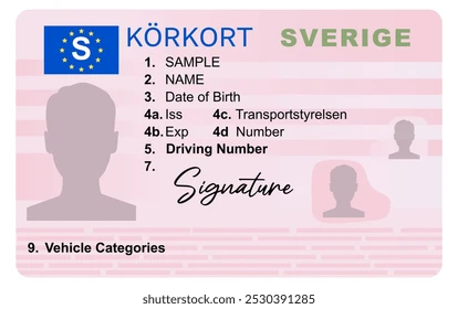 Sweden Taxi driver licence 35x45 mm